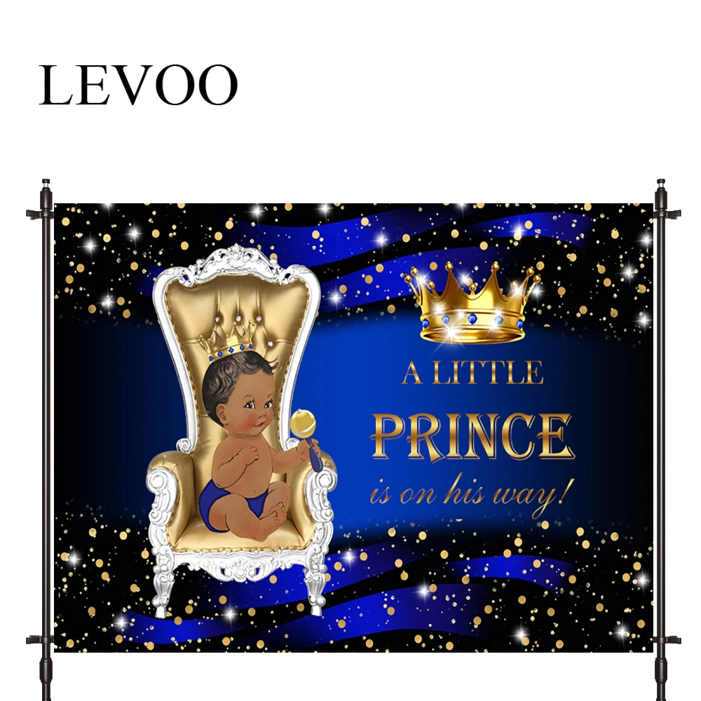 

LEVOO Photography Background Birthday Prince Crown Armchair Blue Fabric Custom Shoot Prop Background Photocall Photo Studio