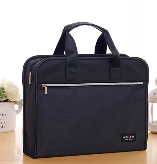 

A4 Briefcase Portable File Folder Document Bag Zipper Men Women Office Training Meeting Handbag Computer Bag Case Customization