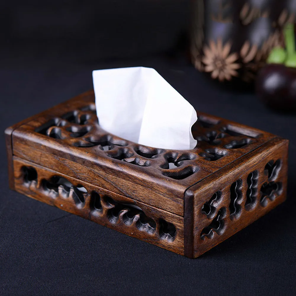 Thai retro wood tissue box Living room creative European tray Tray paper  napkin  lo922410