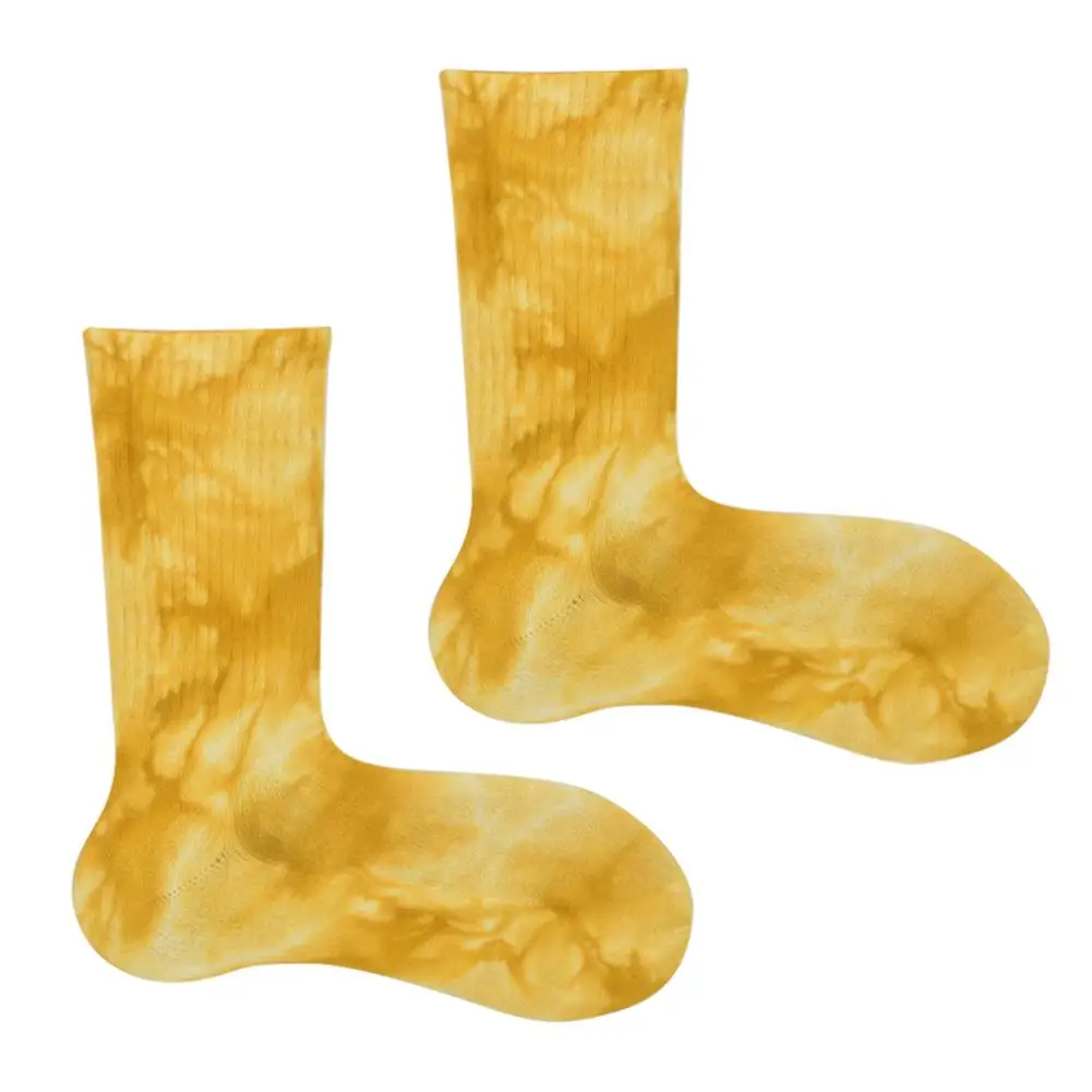 New Fashion Hot Sell Sock Pure Cotton Unisex Tie-Dyed Breathable Skateboard Soft Warm Middle Tube Socks Personalise