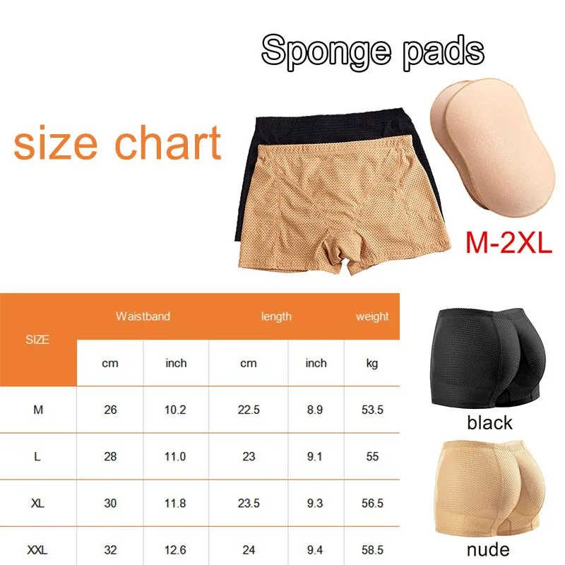 Wechery Hip Curve Builder Padding Panties Hip Pads Butt Lifter Women Control Panties Sexy Boyshorts Shapewear Breathable Nude