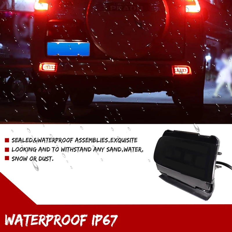 Car Rear Bumper Reflector LED Lights,Function as Tail,Brake & Fog Lights For 2010-2019 Toyota Land Cruiser Prado 150 LC150 FJ150