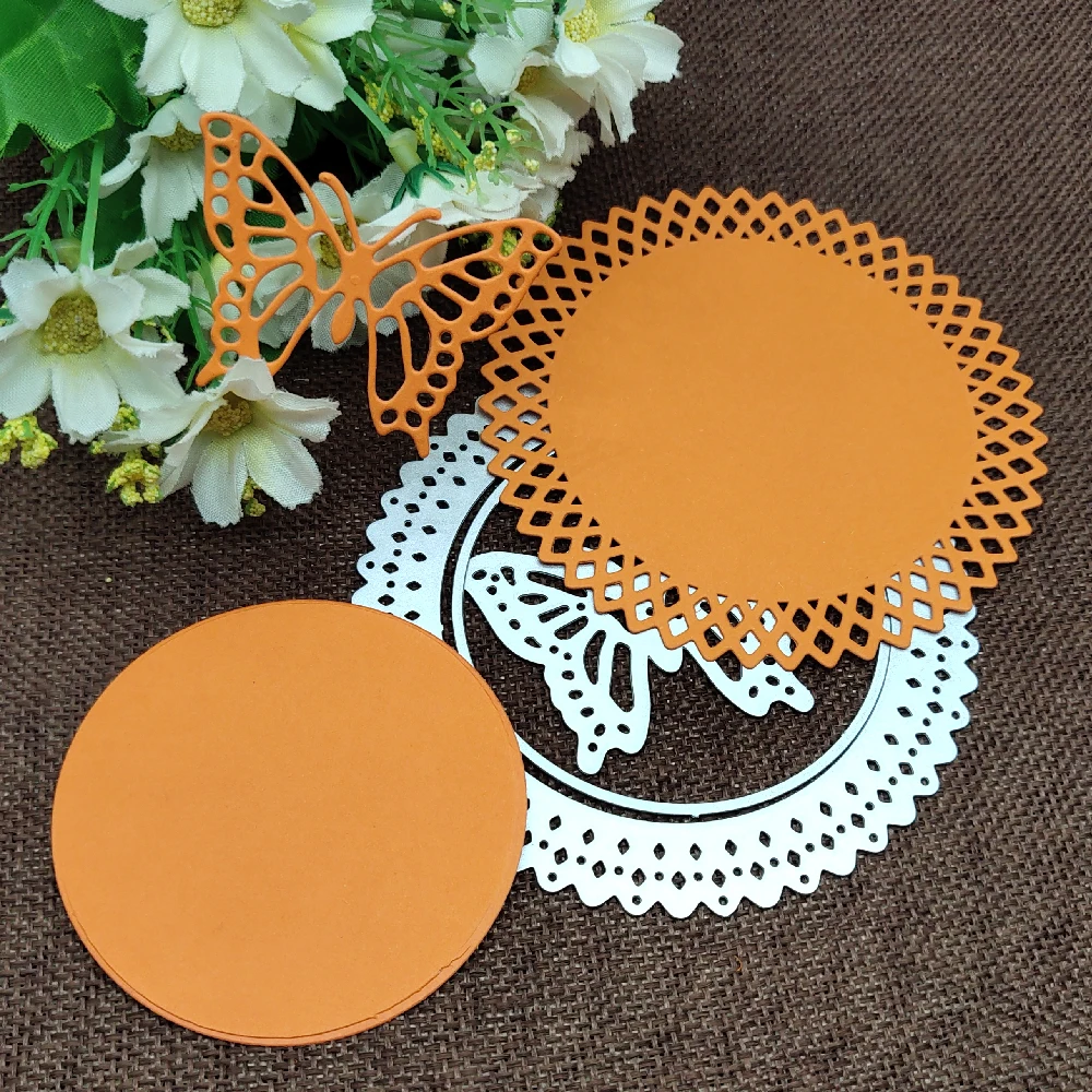 Round Butterfly frame Metal Cutting die keychain shaker Heart Paper Key Chain Scrapbook Paper Craft Card Punch Art Knife Cutter