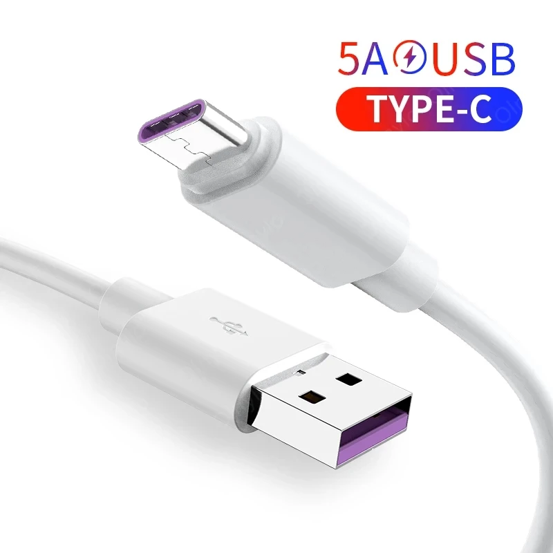 Cabo usb tipo c 5a supercarga para huawei mate 20 p30 p20 pro 5a cabo de telefone de carregamento rápido cabl para honra 20 10 8 v10 cabo usbc
