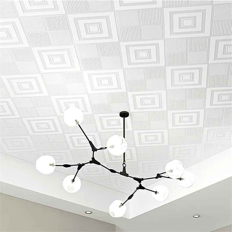 

wellyu 3d suspended ceiling pasted roof wallpaper bedroom living room modern minimalist dining room atmospheric wallpaper