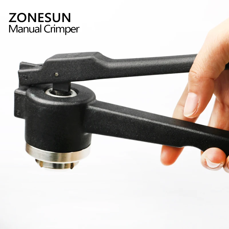 ZONESUN เครื่องซีลสแตนเลส 13 มม.คู่มือการใช้ Vial Crimper ฝาปิดเครื่องซีลมือเครื่องมือ Crimper ซีล