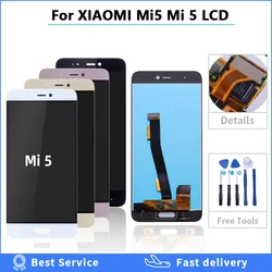 Display For XIAOMI Mi5 Mi 5 LCD Touch Screen Digitizer Replacement Full Assembly 5.15'' 100% Tested for mi 5 screen with tools