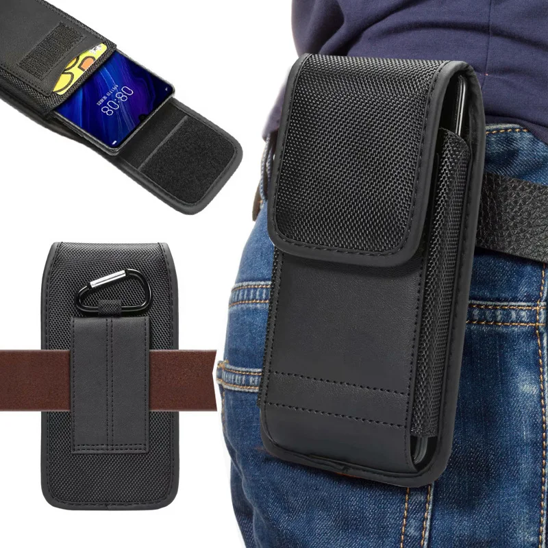 Oxford Nylon Men's Mobile Phone Hanging Belt Bag Flip Waist Bag Business Universal Men Belt Bags for iPhone Samsung Huawei