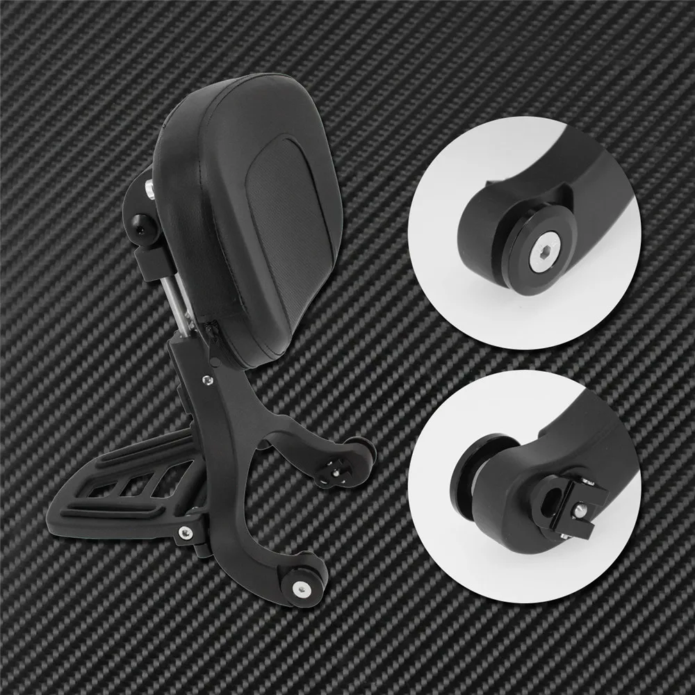 Motorcycle Adjustable Driver & Passenger Backrest Black For Indian Hard Bag Chieftain 2015-2019 For Indian Scout 2015-2017 2018