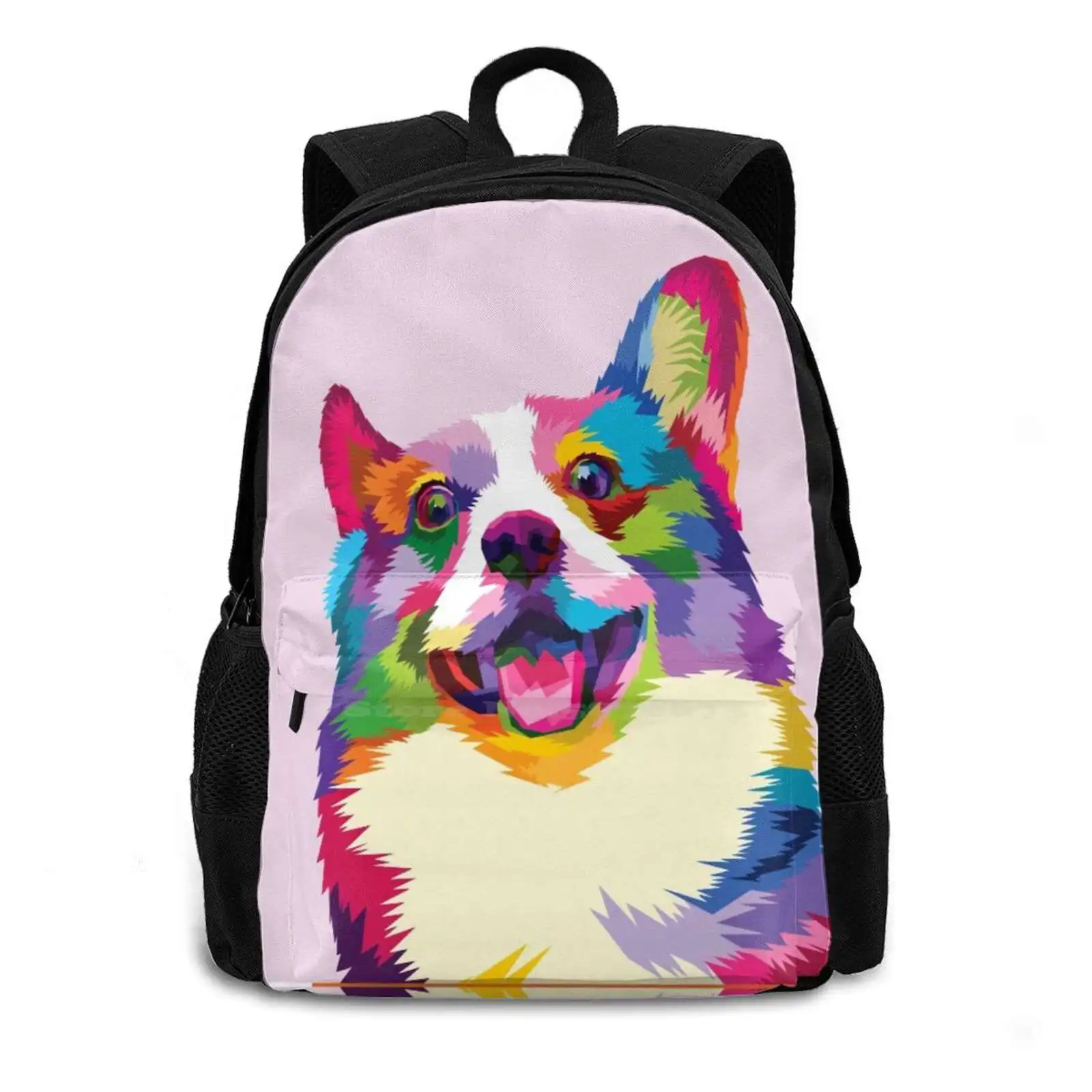 Welsh Corgi Pop-Art Breed Dog Pet Animal Large Capacity School Backpack Laptop Bags Animals Rights Dog Owner Paw Lover Welsh