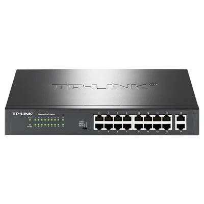 802.3at/af 180W 18 Ports PoE+ 1000M Ethernet Switch 16 PoE ports power to IP camera,wireless AP, 18-port RJ45 Gigabit PoE Switch