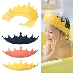 Gorro de ducha con corona ajustable para recién nacido, gorro de lavado de cabello, protección para los oídos, protector de champú seguro para niños, cubierta de cabeza de baño