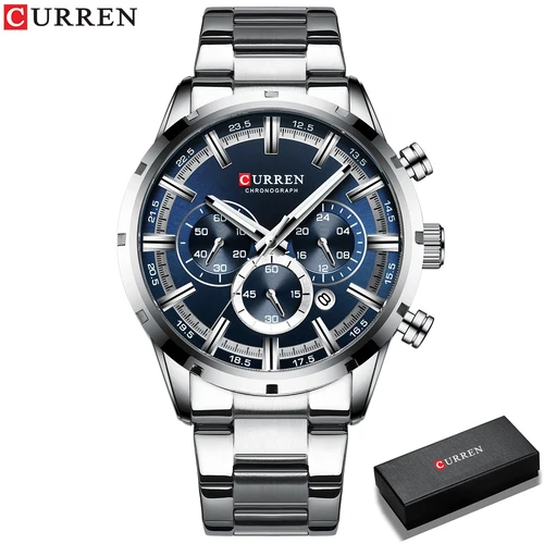 Imagen 2 del producto Reloj Masculino CURREN, relojes de moda novedosa para hombre, reloj de pulsera de lujo de marca superior, reloj de cuarzo, cronógrafo resistente al agua para hombre