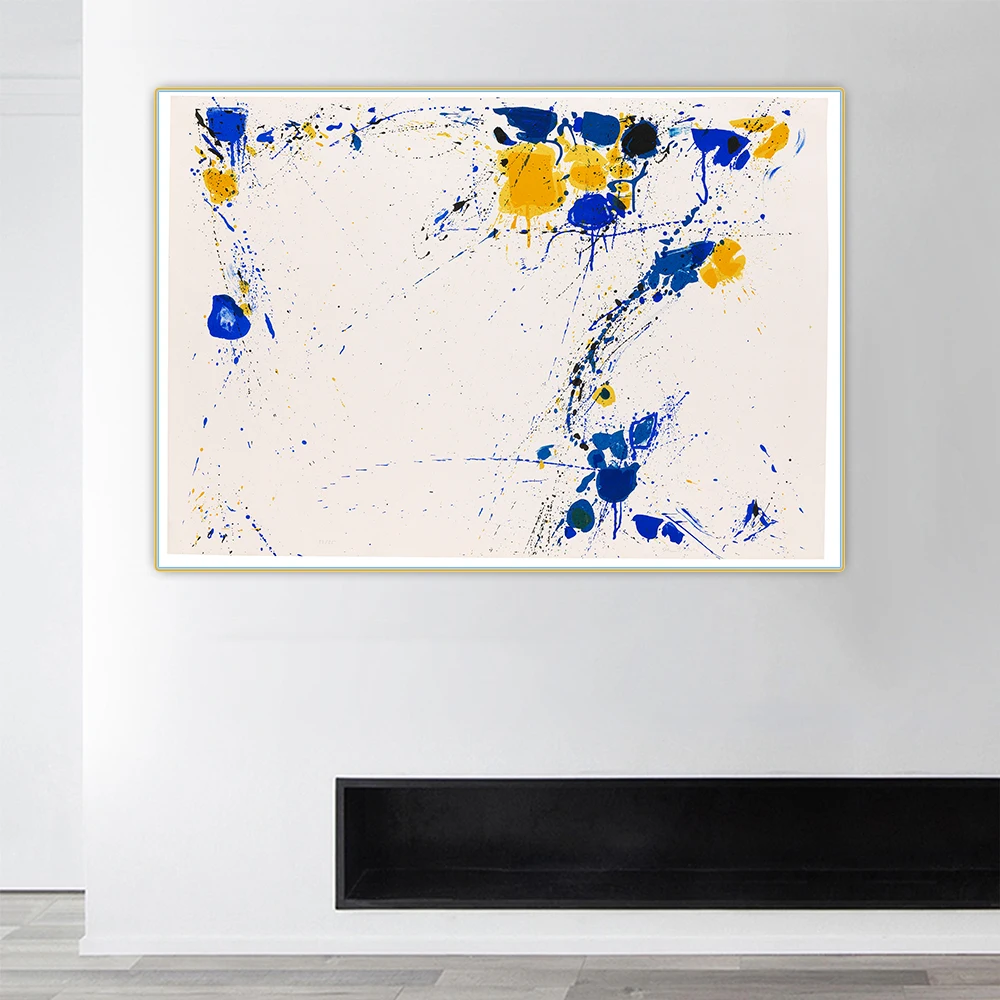 Citon Sam Francis《Foot Print,1960》Canvas Art Oil Painting Abstract Artwork Picture Wall Decor Background Modern Home Decoration