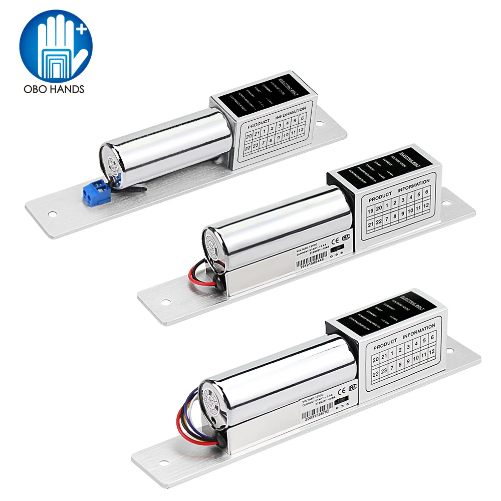 Fail Safe 12V Electric Bolt Lock Low Temperature Electronic Mortise Door Lock with Time Delay for Security Access Control System