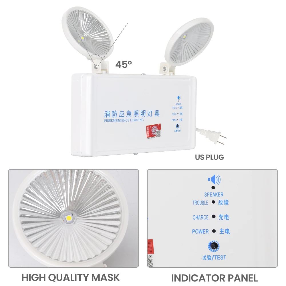 Iluminación de emergencia contra incendios, fuente de alimentación de brillo, luz de emergencia contra incendios con función de inicio de fuerza, 3W, AC220V