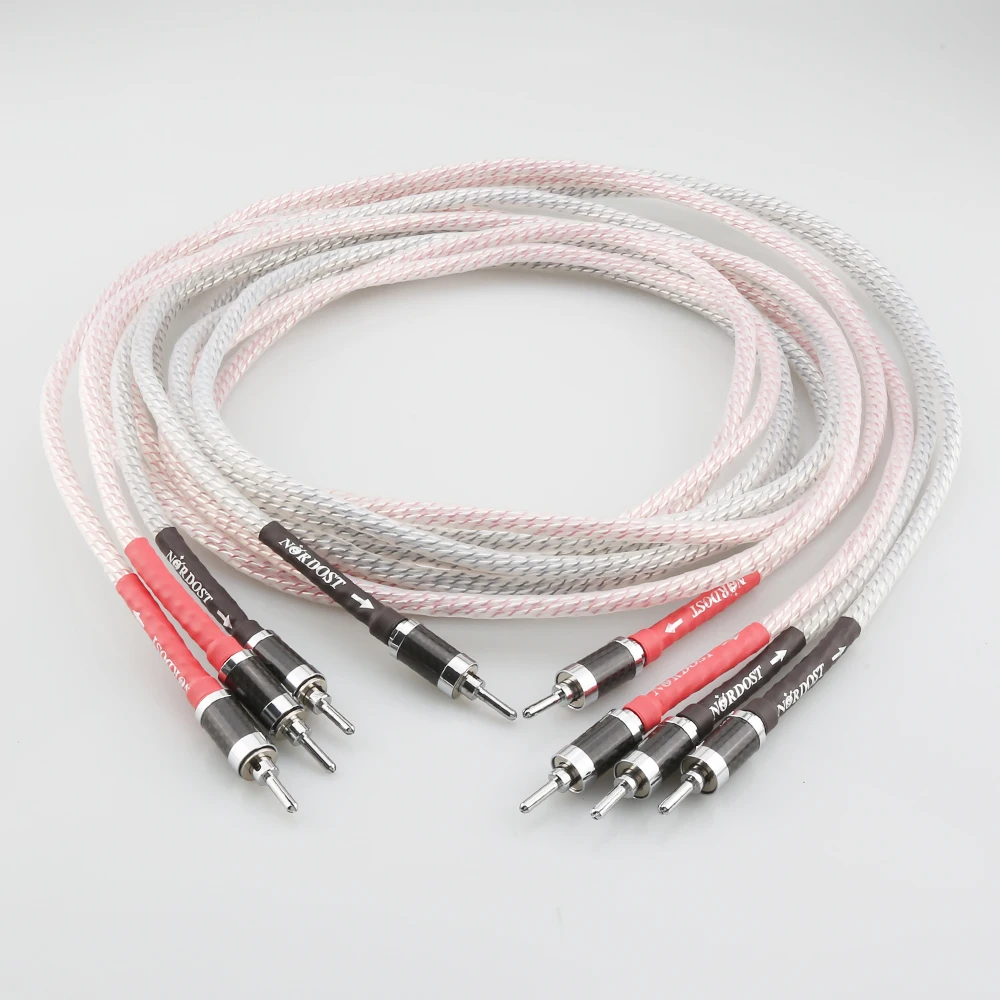 Pair Nordost Valhalla Audio Speaker Cable hifi Loundspeaker cable with carbon fiber banana to banana connector