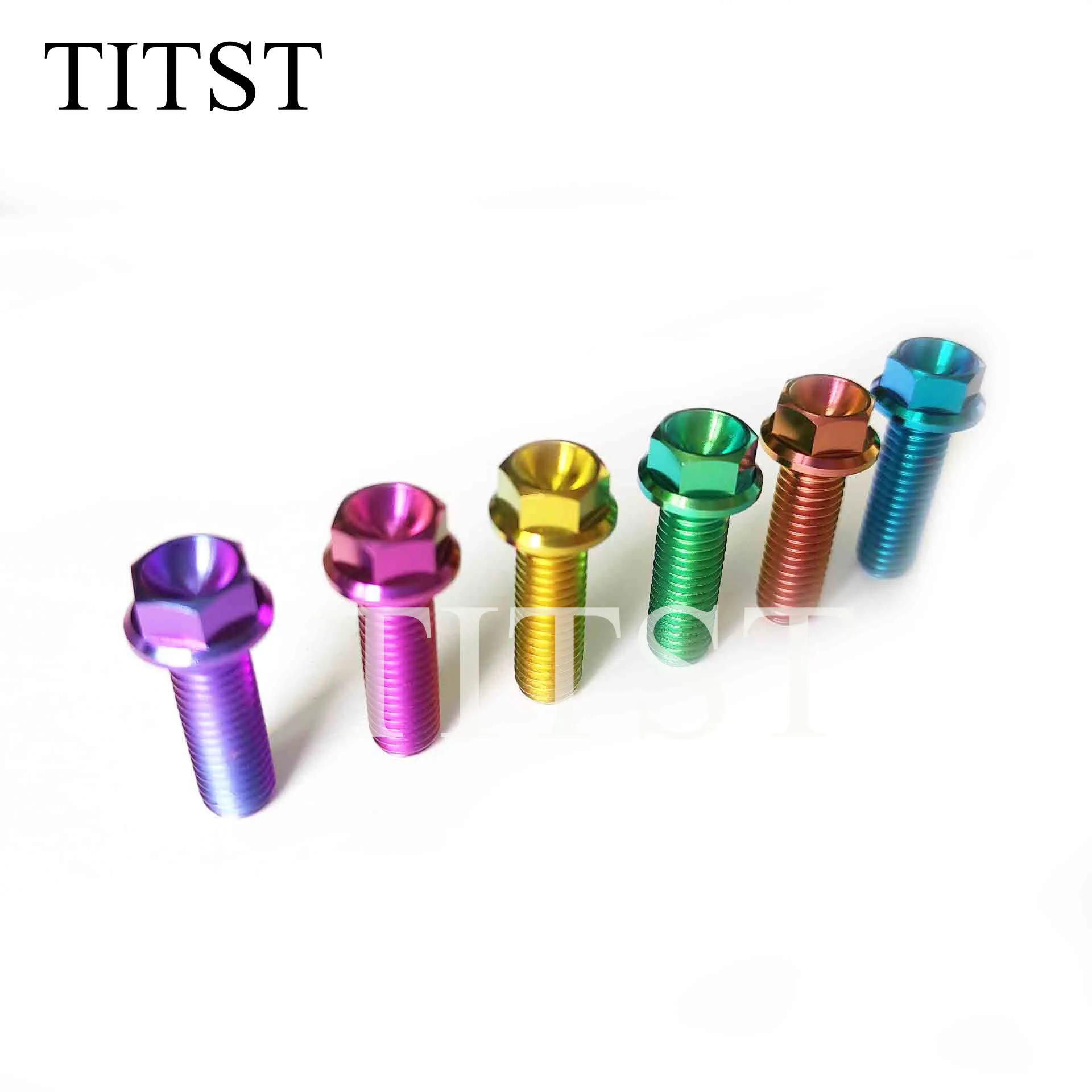 

TITST Titanium Flange bolts M8x20/50mm Titanium Ti Flange Hex Head Bolt（ One Lot = 2PCS) )