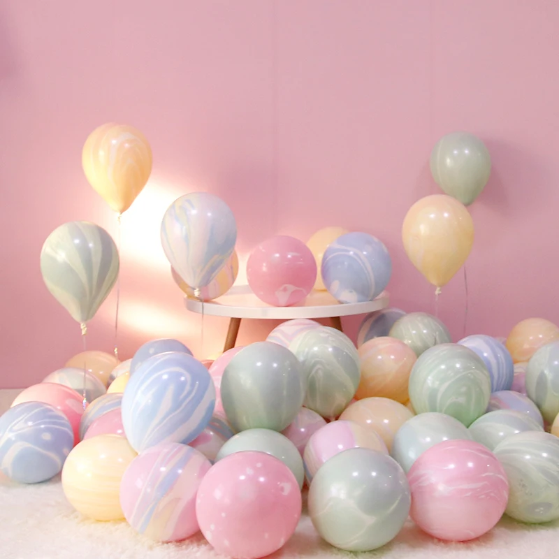 Macaron Balloon Double Painting Agate Balloons Colorful Cloud Air Balloon 10 Sets /lot Party Decoration Balony Globos