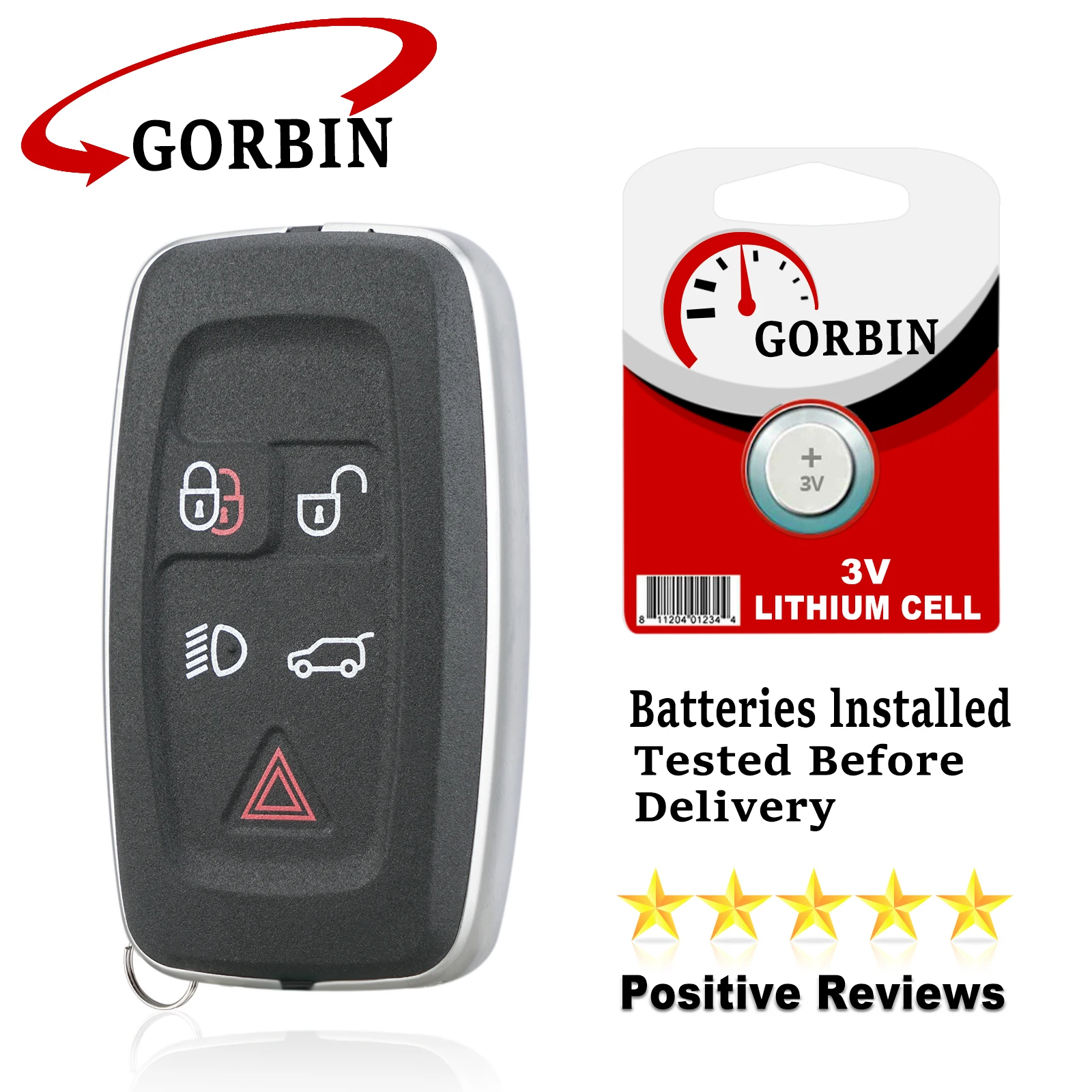 

GORBIN for Land Rover Key KOBJTF10A Remote Car Key for Land Rover LR4 Range Rover Evoque Sport 5 Button 315Mhz/433Mhz