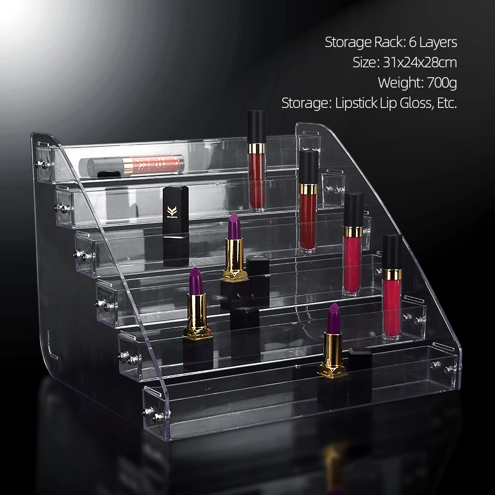 Tier Nail Polish Rack Display Holder 2 To 6 Plastic Box Acrylic Stand Case Lipstick Organizer Storage Cosmetics Nail Art Tool