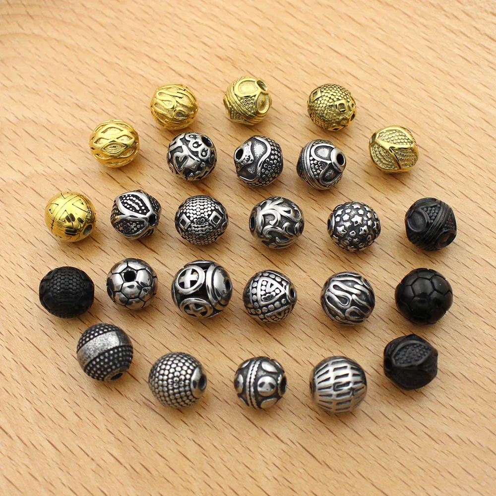 Never Fade 316L Stainless steel 2.0mm Small Hole Ball Beads Charm Metal Spacer Beads for Jewelry Making Wholesale