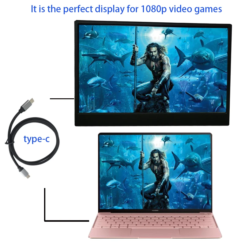 13.3Portable mobile monitor HD  IPS narrow frame PS4 switch mobile screen desktop computer notebook external convenient secondar