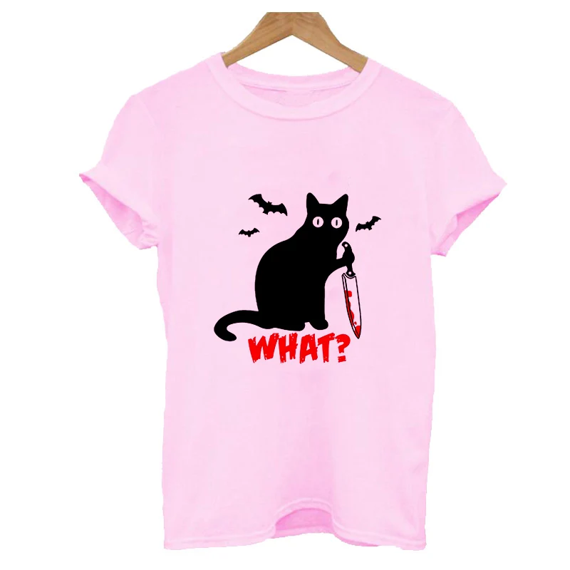 

Women Clothing Summer Black Cat Printed Fashion Cartoon Animal 90s Tee Top Short sleeve Tshirt Female Harajuku Graphic T-shirt