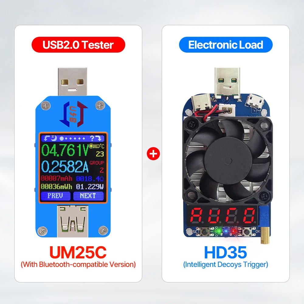 RD UM25 UM25C for APP USB 2.0 Type-C LCD Voltmeter Ammeter Voltage
