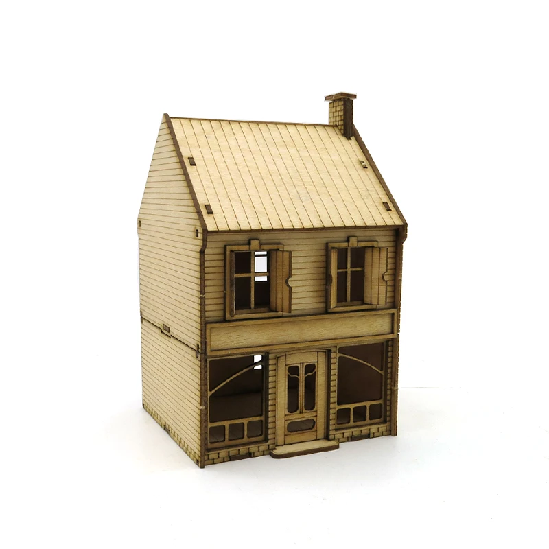 1/72 European Store Scene Model Rural Architecture Wooden Assembly Model Miniature House Landscape Handmade Toys