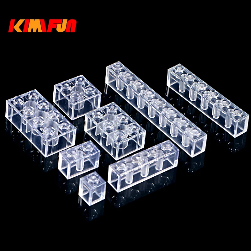 

100g/Pack 2X4 2X3 DIY Transparent Brick Model Building Blocks Toy City Building Bricks Children Toys Gift Compatible Blocks