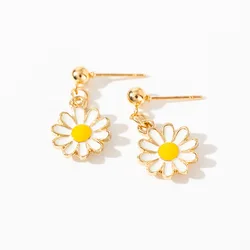 Daisy Earrings Sun Flower Korean Version Of The Summer Small Fresh And Lovely Wild Small Earlobe Sweet Elegant Ear Jewelry