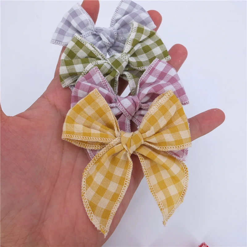 2 PCS Mini Fable Bow Hair Clips for Toddler Baby Girls Cotton Linen Hair Bows Barrettes Kids Hairbow Accessories Hairgrips