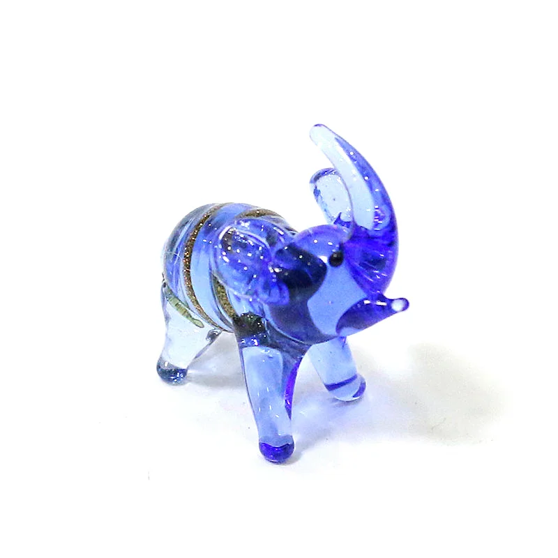 Cute Handmade Glass Elephant Mini Figurine Ornaments Japan Style Tiny Cartoon Animal Statue Home Fairy Garden Decor Accessories