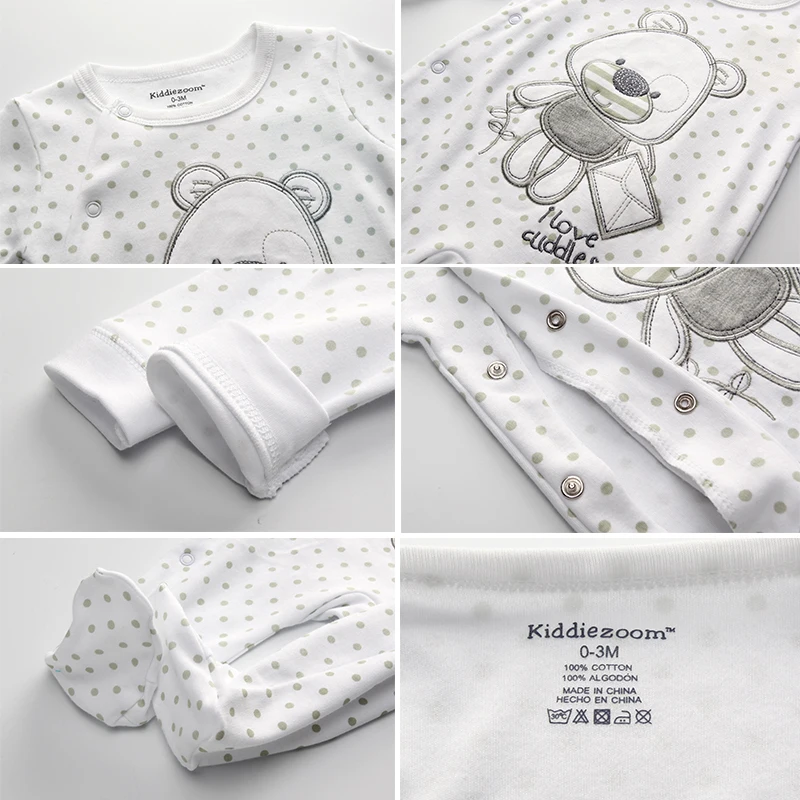 Newborn Pajamas 1/2Pcs Baby Girl Romper Long Sleeve Infant Sleeper Cartoon Print Toddler Boy Clothes 100% Cotton Bebe Onsies