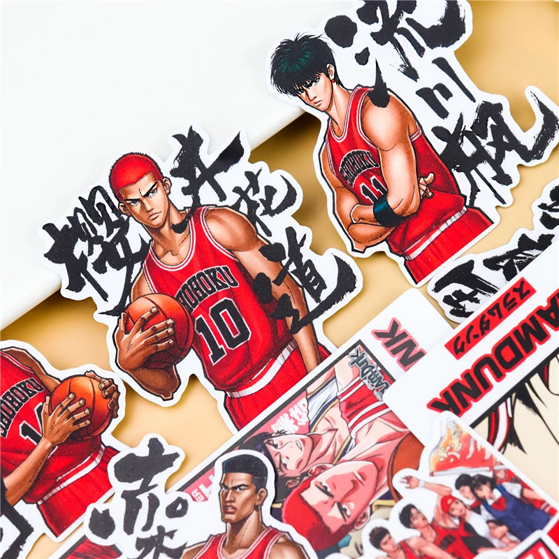 16pcs  Cute SlamDunk  Stickers Kawaii Drink Stickers Paper Adhesive Stickers For Kids DIY Scrapbooking Diary Photos Albums