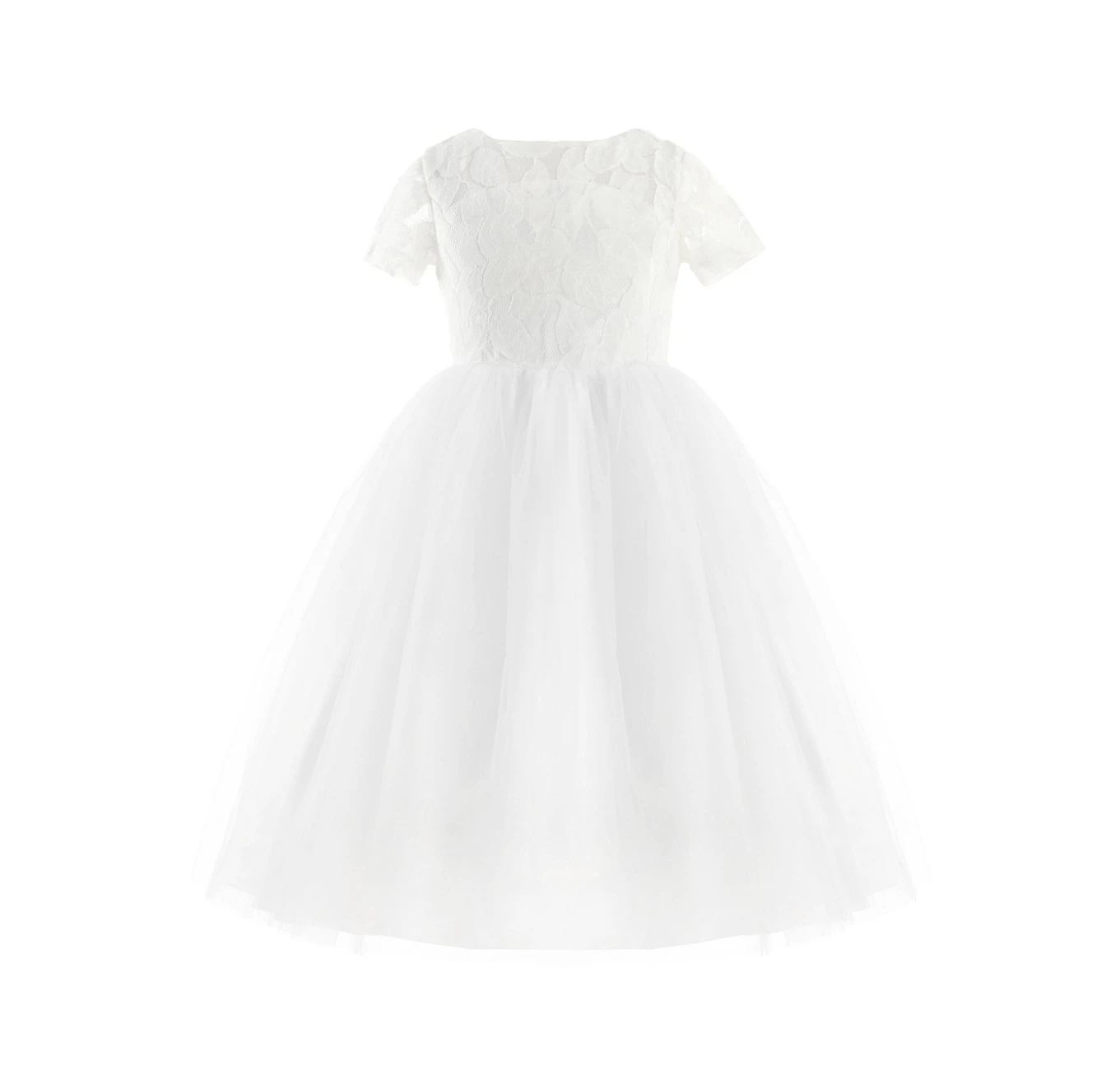 Kids White Flower Girls Princess Dress Pageant Wedding Bridesmaid Birthday Party Dresses Formal First Communion Prom Ball Gown