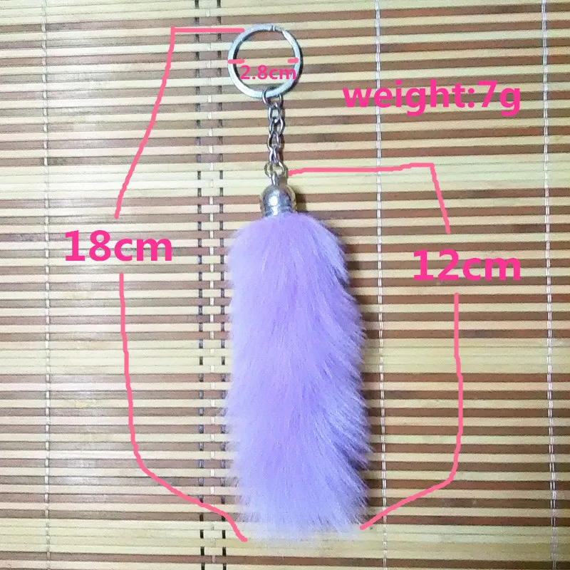 13 Color High Quanlity Tail Design Fake Fox Fur Car Key Ring Bag Chain Personality is Hanged Keychains