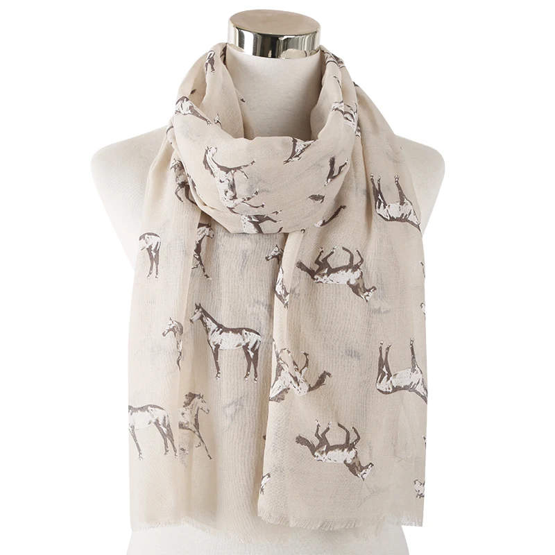 HUOBAO New Horse Print Scarf Fashion Runnning Horse Scarves For Women Ladies Bufanda Mujer Scarf Shawl Wraps