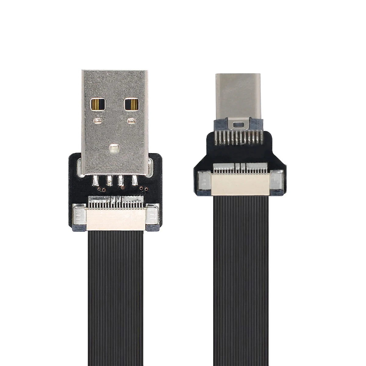 

CY USB 2.0 Type-A Male to USB-C Type-C Male Data Flat Slim FPC Cable for FPV & Disk & Phone