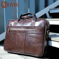 JOYIR Men's Briefcase Mens  Genuine Leather Messenger Bag for Business Office Shoulder Bag 15.6