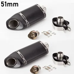 Universal Exhaust Motorcycle Pitbike Escape Moto Racing Muffler Carbon Fiber Modified Pipe For MT07 MT09 CBR500 CBR650F Z800 R25
