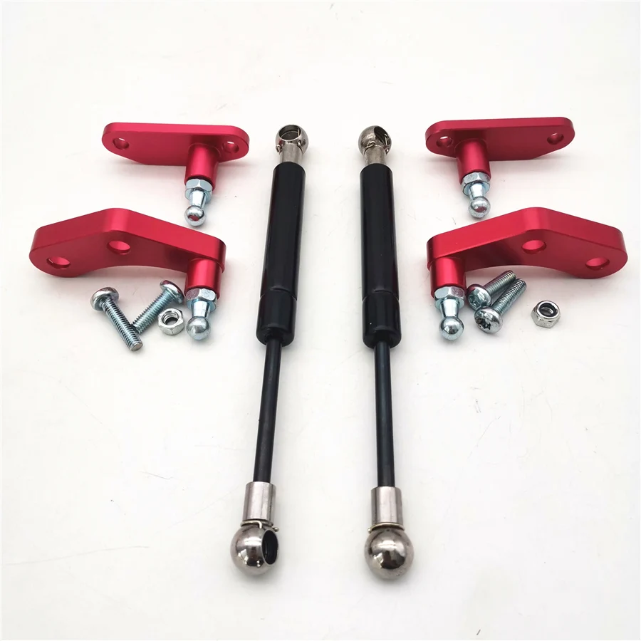 Picture 5: For Can-Am Maverick X3 2017-2020 Black & Red Aluminum Anodized Door Opener Kits