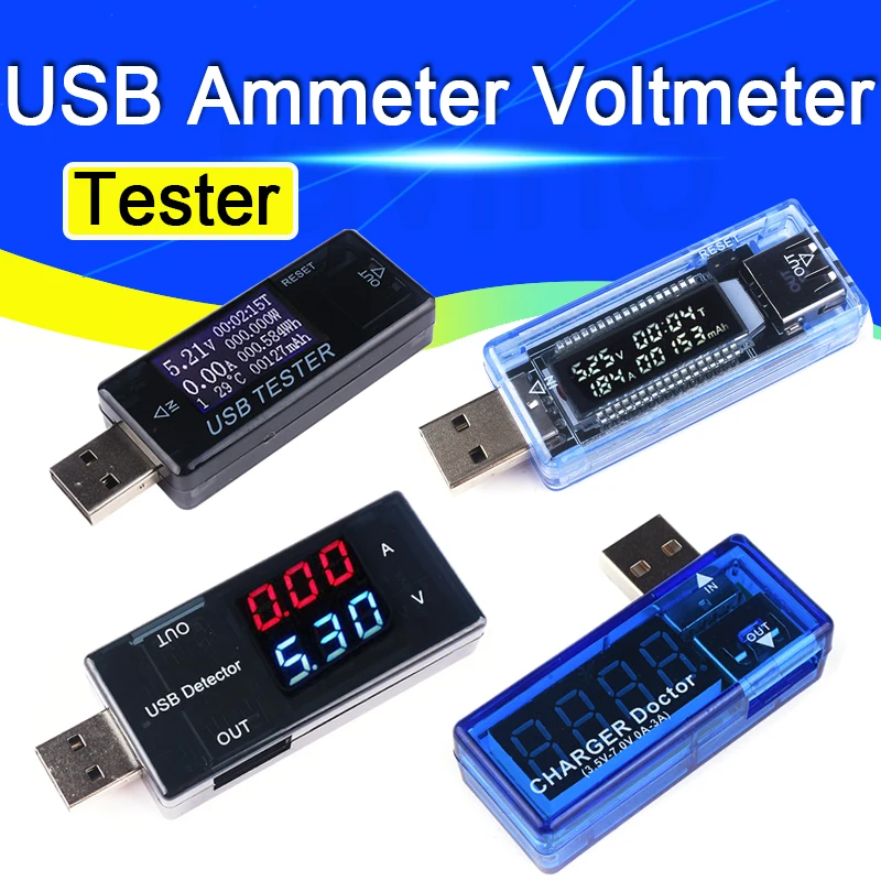 Woltomierz USB Amperomierz Tester napięcia prądu Wyświetlacz cyfrowy LCD Tester pojemności akumulatora Pomiar Wskaźnik ładowania USB