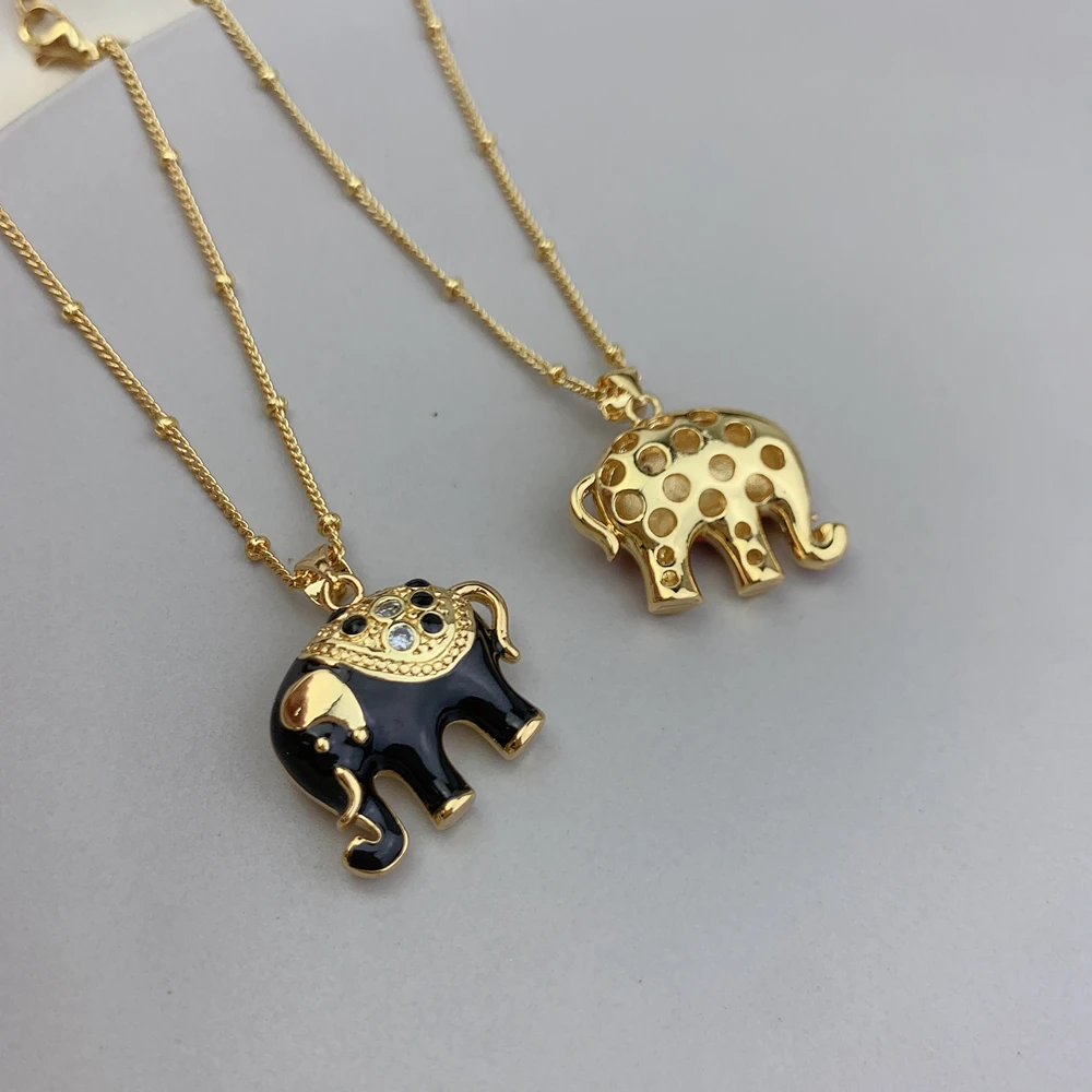 Cute Elephant Choker Necklace For Women Zircon Animal Pendant Necklaces Fashion Gift Necklac Jewelry