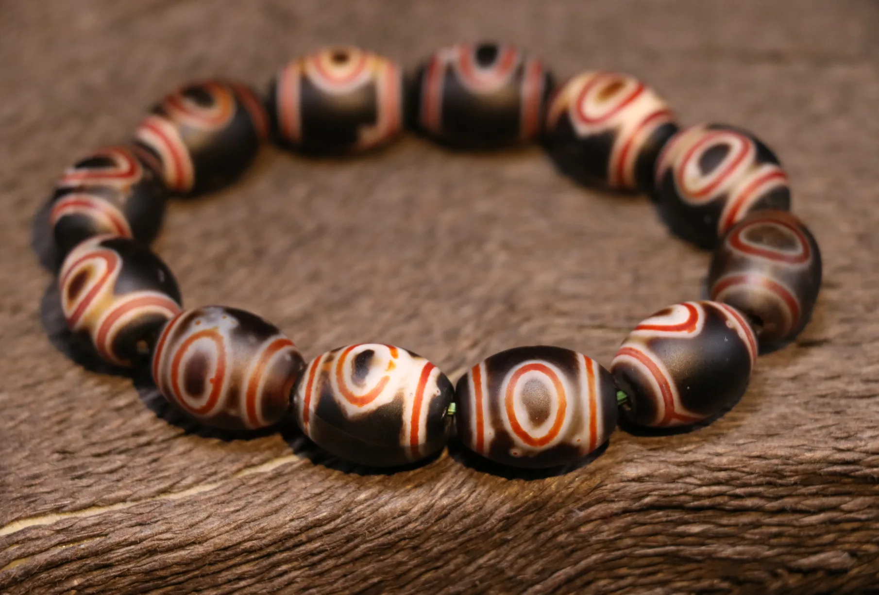 Power Energy Tibetan Top Old Agate 1 Eye Peak Success Daluo dZi Bead Bracelet 3A LKbrother Talisman UPS1216AQs