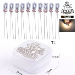 10Pcs T4 14V 1.4W Automobile Instrument Audio Gear Bulb Indicator Lamp T1 Transparent Glass The Dashboard Yellow Light