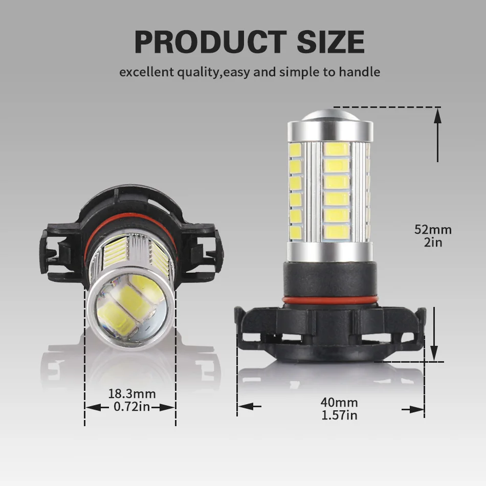 GZKAFOLEE 5201 5202 LED Fog Light Bulbs Xtreme Super Bright 12V LED PS19W 12085 PS24W Replacement 600LM 6000K White 3000K Amber