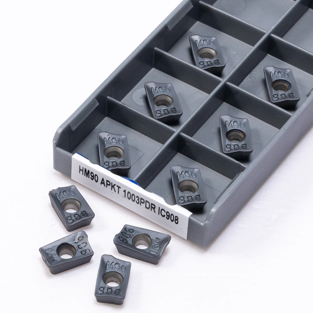 Imagem -04 - Inserção do Carboneto para a Trituração do Torno Ferramenta de Giro Qualidade Agradável Apmt1604 Hm90 Apkt1003 Ic908 Apmt1135 Ic928 Cnc Apkt 1003 Cara