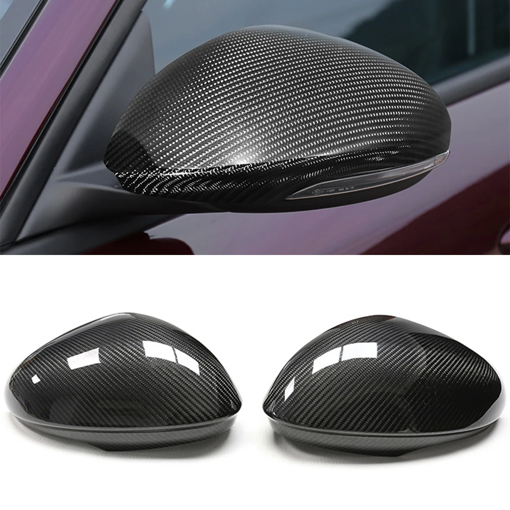 

2pcs Real Carbon Fiber Mirror Cover Car Rearview Side Mirror For Alfa Romeo Giulia 2017 2018 2019 2020 Paste Style Accessories